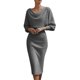 thumbnail image 1 of Vestido de Manga Larga de Terciopelo para las Mujeres Color Sólido Cuello Gota Reunión Oro Vestido de Terciopelo, Vestido de Manga Larga de las Mujeres Desgaste Elegante Casual, 1 of 9