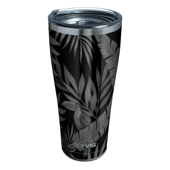 Tervis Blackout Palm Triple Walled Insulated Tumbler Travel Cup Keeps Drinks Cold & Hot, 30oz, Stainless Steel