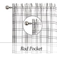 thumbnail image 4 of Buffalo Plaid Window Treatment Set,Light Filtering Curtain Woven Lines Pattern Drapes for Living Room and Bedroom, Semi Sheer Rod Pocket Modern Farmhouse Style 2 Panels 40"x84",Black&White, 4 of 7