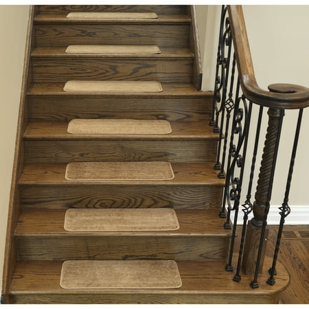 Ottomanson Softy Stair Treads Solid Skid Resistant Rubber Backing Ottomanson Softy Stair Treads Solid Skid Resistant Rubber Backing Non Slip Carpet Tread Mats 9 X 31 Pack Of 7 14