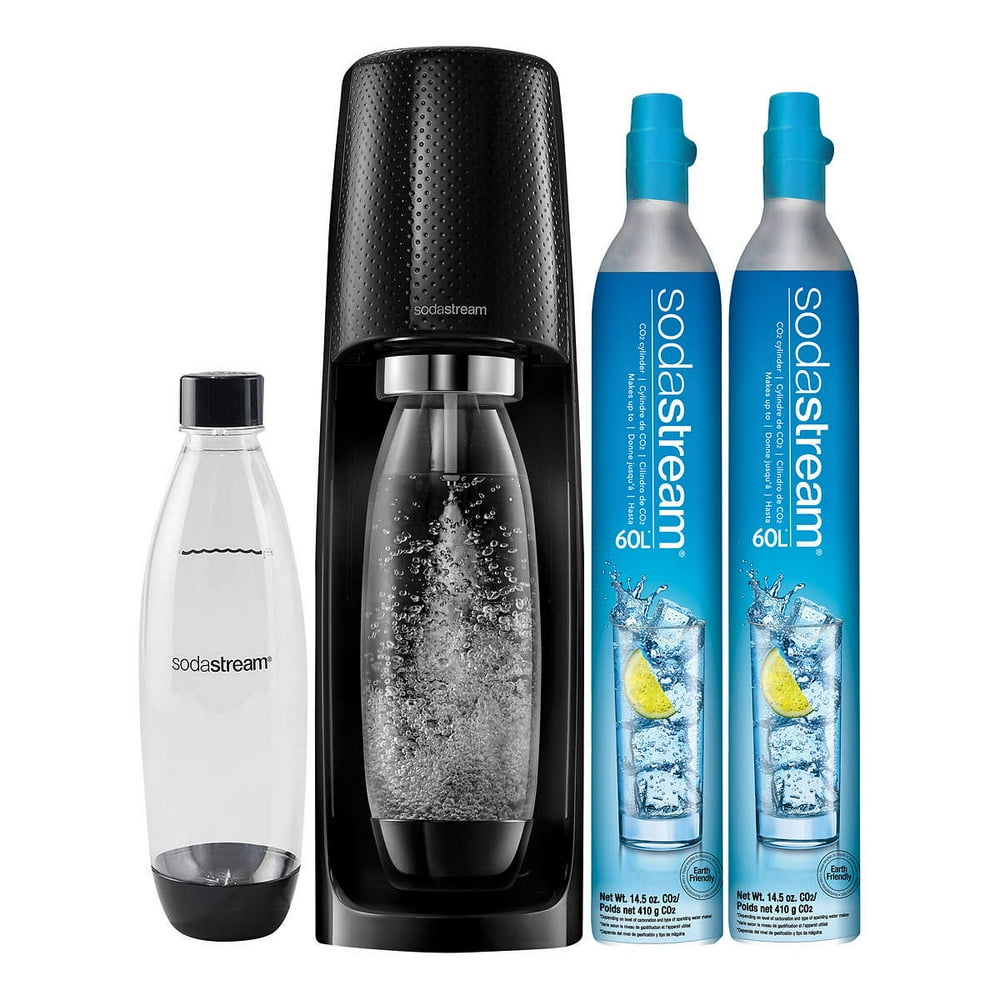 SodaStream Fizzi Sparkling Water Maker Bundle with 2 CO2 Cylinders and
