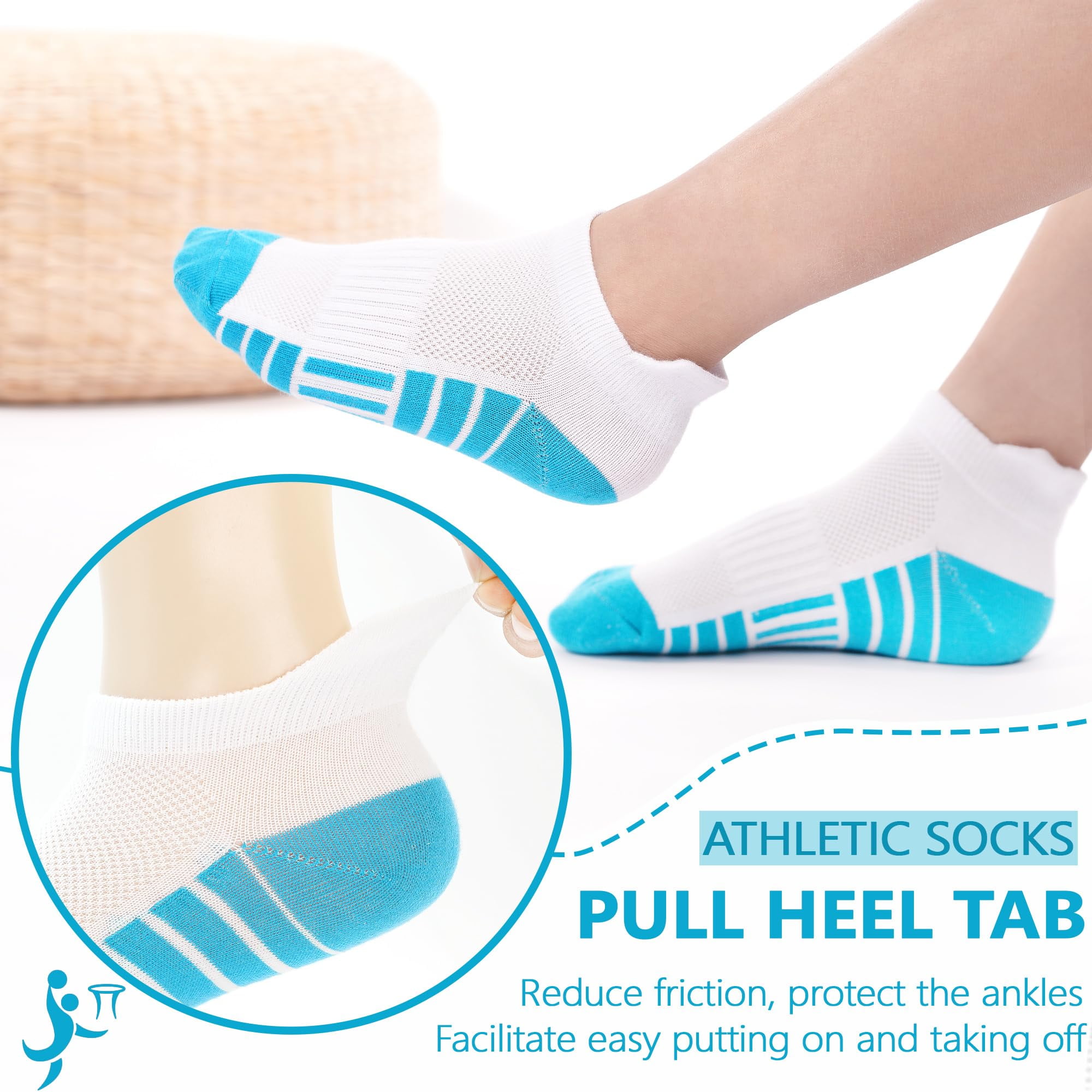 Kids Boys Socks, 12 Pairs Ankle Athletic Low Cut Half Cushion Socks for Boys Girls Toddler 1-14 Years