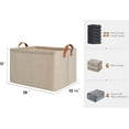 thumbnail image 2 of Storage Bins, Shelves Baskets for Organizing, Large Fabric Closet Organizers with Handles, Metal Frame, Natural Color, 2-Pack, 2 of 16