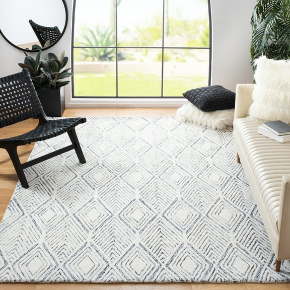 SAFAVIEH Abstract Jeneka Geometric Area Rug, Ivory/Charcoal, 5' x 8'