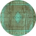 thumbnail image 1 of Ahgly Company Machine Washable Indoor Round Persian Turquoise Blue Traditional Area Rugs, 6' Round, 1 of 4