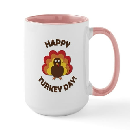 

CafePress - Happy Turkey Day! Large Mug - 15 oz Ceramic Large White Novelty Mug