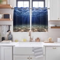 thumbnail image 2 of Navy Blue Ocean Waves Kitchen Curtains Window Panels, Summer Beach Coastal Abstract Insulated Window Treatment Curtain, Grommet Curtains for Bedroom/Living Room/Bathroom, 2 Piece 52"Wx45"L, 2 of 8
