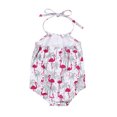 thumbnail image 4 of Kmbangi Tie-up Flower/Lemon/Leopard/Flamingo/Leaf Print Halter Swimsuit, 4 of 9