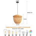 thumbnail image 2 of ZXNYH Rattan Pendant Lights, Large Wicker Chandelier Hand-Woven Boho Pendant Light Rattan Basket Hanging Light for Dining Room Kitchen Island Living Room, 2 of 7