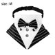 thumbnail image 2 of Laklulu Bufanda triangular para mascotas de boda de estilo británico, bufanda para perros, collar para perros, toalla para babas para mascotas, rayas blancas y negras, 2 of 5