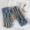 thumbnail image 2 of Ladies Knitted Gloves Anti-Slip Winter Gloves Touch Screen Gloves for Students, 2 of 10