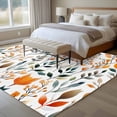 thumbnail image 4 of 6'x9' Area Rugs, Green Orange Leaves Indoor Outdoor Area Rug for Living Room Bedroom, Spring Garden Botanical Washable Bathroom Rugs Kitchen Floor Carpet Mats Home Decor Aesthetic, 4 of 8
