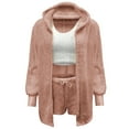thumbnail image 3 of Women'S Pajamas Long Sleeve Cardigan Crop Top and Shorts Set Womens Lounge Sets 3 Piece Outfits Winter Soft Pajama Set for Women, 3 of 3