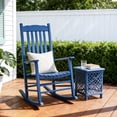 thumbnail image 6 of Ktaxon Solid Poplar Wood Rocking Chair, High Back Ergonomic Patio Rocker for Lawn Porch Garden Indoor Outdoor, Navy Blue, 6 of 13