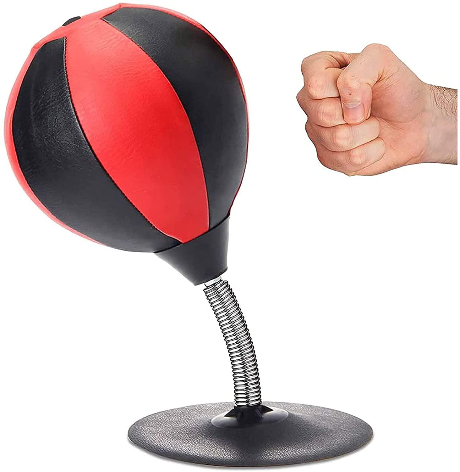Desktop PU Punching Ball Stress Reliever Buster Desk Speed Punch Bag W/ Pump 