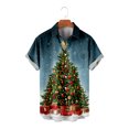 thumbnail image 4 of IROINNID Christmas Hawaiian Shirt for Men Button Up Short Sleeve Graphic Print Xmas Gift Christmas Vacation Shirt,Green, 4 of 6