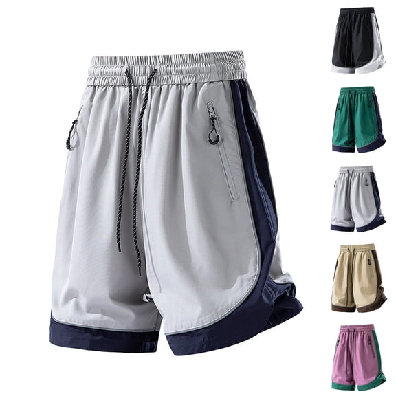 JTSRKL Mens Mesh Basketball Shorts Color Block Loose Baggy Quick Dry Short Pants Breathable Summer Gym Training Active Sport Bottoms