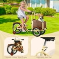 thumbnail image 2 of Meghna Kids Tricycle Foldable Front Wood Cargo Bike Ride On for 6-12 Years Old with Training Wheels Yellow, 2 of 7