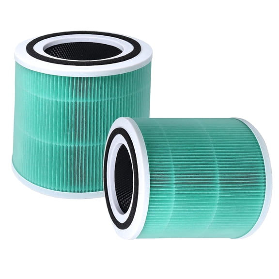 Bibemorol 2 Pack Core 300 Replacement Filter for LEVOIT Core 300 and Core 300S Air Purifier Filters, 3-in-1 H13 Grade True HEPA Replacement Filter,Green