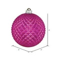 thumbnail image 2 of Vickerman 6" Fuchsia Durian Glitter Ball Ornament, 4 per Bag, 2 of 4