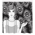 thumbnail image 3 of Ambesonne Pin up Girl Shower Curtain, Retro Party Concept, 69"Wx84"L, Grey Pale Grey and Black, 3 of 5