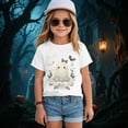 thumbnail image 2 of Staki Halloween Tshirts Kids Girls Cute Halloween Girls T-Shirt for Fall(White,9-10 Years), 2 of 5