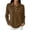 BB29_Brown, variant on Womens Polo Shirts Collared Waffle Knit Blouse Half Button Long Sleeve Solid Casual Henley Pullover Tops Red L