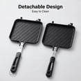thumbnail image 5 of Hot Sandwich Maker  Grilled Press With Handle Stovetop Toasted Aluminum Flip Pan For Home Kitchen Breakfast, 5 of 9