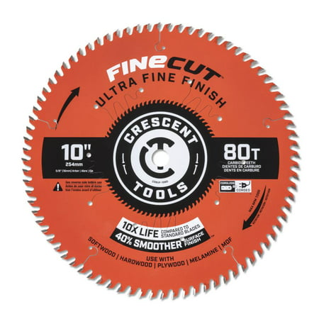 

Crescent Circular Saw Blade 10 X 80 Tooth Fine Cut Ultra Fine Finishing