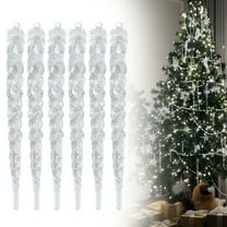 1 Set (6 Pieces) of Transparent Icicle Christmas Tree Ornaments 6Pcs Ice Icicle Ornaments Set Snowflake Teardrop & Pendant for Christmas Tree Decor
