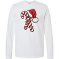 thumbnail image 3 of Inktastic Red and White Candy Cane Santa Christmas Funny Xmas Lights Long Sleeve T-Shirt, 3 of 5