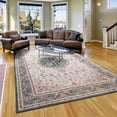thumbnail image 5 of Lochas Vintage Floral Rugs Soft Accent Area Rug Low-Pile Carpet for Living Room Bedroom Home Decor,6'x9',Green, 5 of 7