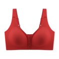thumbnail image 1 of GYUJNB Bras for Women Women's Plus Size Wireless Bra With Front Closure Seamless Back Comfortable And Adjustable For Side Gathering And Sagging Bras for Women Full Coverage,Red,XXXL, 1 of 6