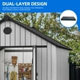 thumbnail image 5 of Dextrus Outdoor Garden Shed with Windows & Vent, 7.3 x 7.3 FT Plastic Storage Shed for Lawn Mower, Plant, & Bike, Waterproof Plastic Tool Storage with Lockable Door & Floor, Gray, 5 of 9