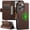 Brown, variant on ELEHOLD Case for iPhone 15 Pro Max, Magnetic Leather Wallet Case with Card Holder Kickstand Flip Folio Cover Case,Black