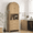 Oak, variant on LEFHDA 6-Tier Arched Storage Cabinet with Drawer, Cabinet with Doors and Countertop, Arched Bookcase with Storage, Kitchen Pantry Cabinet, Wooden Storage Cabinet for Living Room