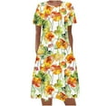 thumbnail image 2 of Yotami Women's Boho Dress Summer Midi Dress Short Sleeve Crew Neck Floral Print Dress for Everyday, 2 of 4