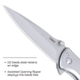 thumbnail image 2 of CRKT Slag Everyday Carry Assisted Folding Knife with Frame Lock: D2 Plain Edge Blade, Stainless Steel Handle, Pocket Clip, 7600, 2 of 5