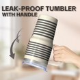 thumbnail image 5 of 20oz Stainless Steel Travel Tumbler with Lid and Straws, Bohemian Insulated Coffee Cup, Double Wall Vacuum Leakproof Boho Design, 5 of 5