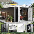 thumbnail image 5 of NETAJE 10'x16' Outdoor Storage Shed with Lockable Doors and Updated Frame, Metal Steel Storage Sheds for Outside, Backyard, Garden, Lawn, 5 of 7