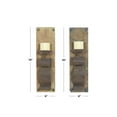 thumbnail image 4 of DecMode 2 Holder Brown Wood Scroll Distressed Pillar Wall Sconce with Bronze Metal Holders, Set of 2, 4 of 13