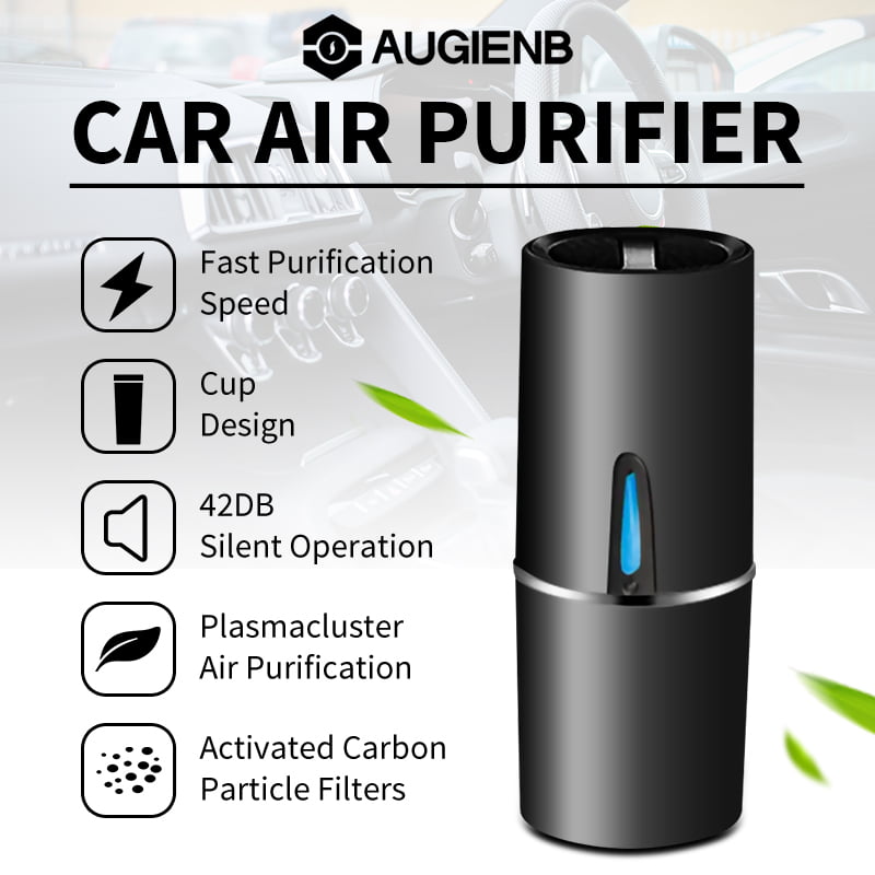 AUGIENB Car Air Purifier Portable Ionizer Car Air ...
