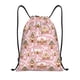 thumbnail image 1 of Fotbe Gingerbread Houses Pink Wonderland Bolsa Mochila con Cordón Estampada, Bolsa de Gimnasio Deportiva, Bolsa Cinch, Bolsa con Cordón para Hombres y Mujeres-Small, 1 of 6