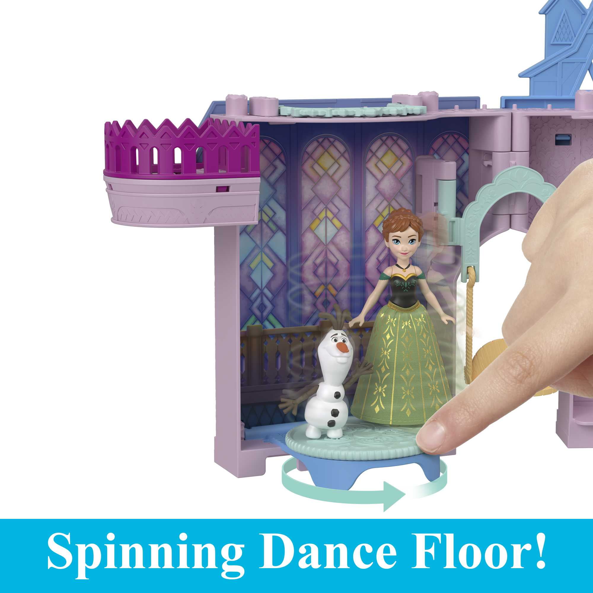 Disney Frozen Storytime Stackers Playset, Anna’s Arendelle Castle Dollhouse with Small Doll