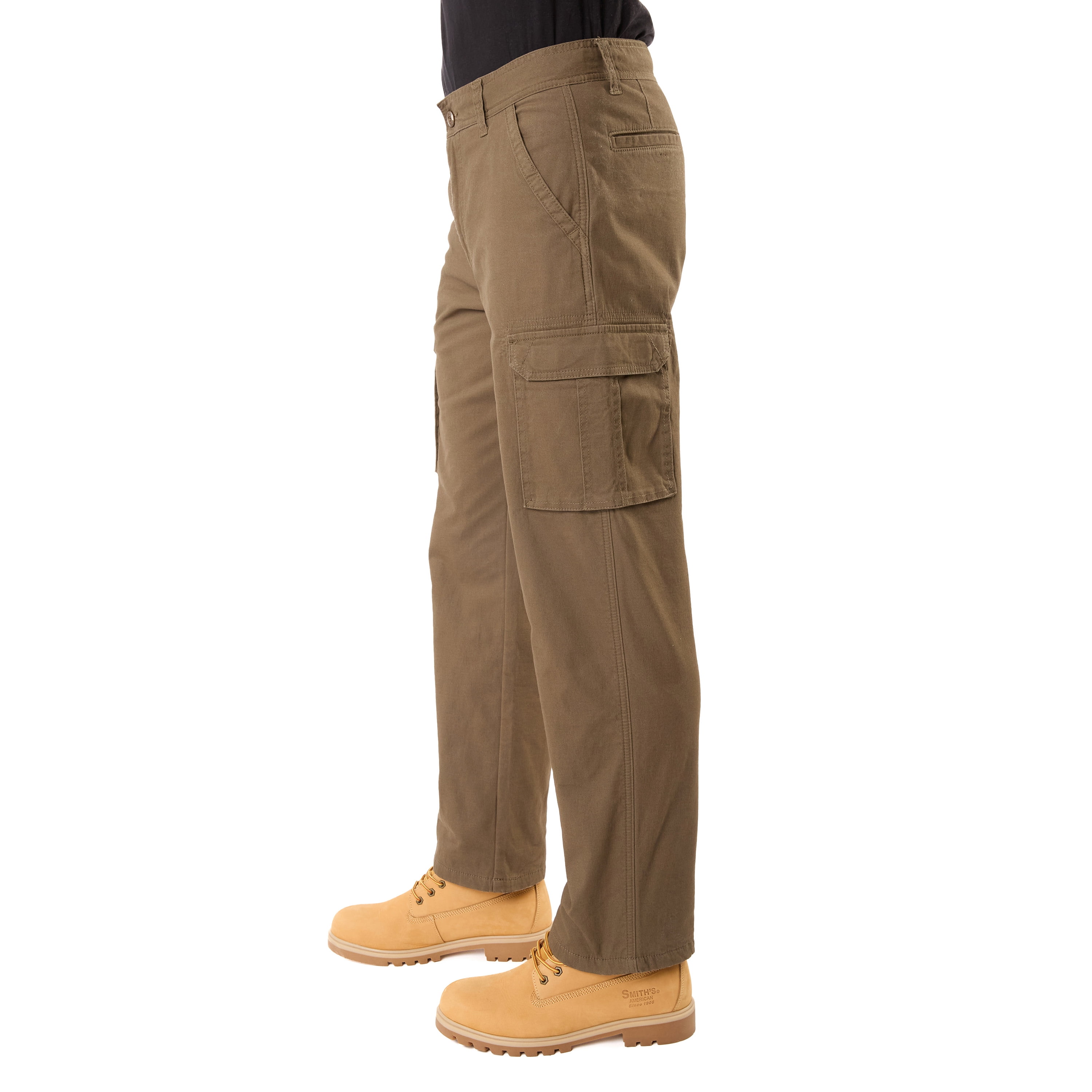 Smith's Workwear Men's Black Olive Canvas Cargo Work Pants (36 X 32) in the  Work Pants department at