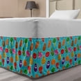 thumbnail image 1 of Vegetable Art Bed Skirt, Smiling Healthy Tomato Carrot Farm Products Organic Fun Broccoli Cartoon, Elastic Bedskirt Dust Ruffle Wrap Around for Bedding Decor, 4 Sizes, Multicolor, by Ambesonne, 1 of 2