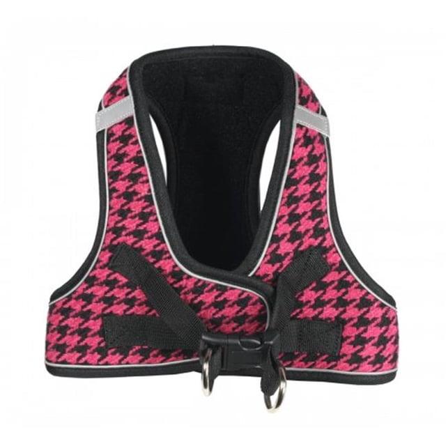 Hip Doggie HD-6EZHP-XL Extra Large EZ Reflective Houndstooth Harness - Pink