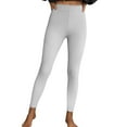 thumbnail image 4 of Fiaer Womens Leggings Plus Size Comfort Yoga Pants Slim Fit Solid Color Stretch Trendy Casual Tight Trousers White XL, 4 of 6