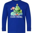 thumbnail image 3 of Inktastic Buon Natale Cute Santa and Christmas Tree Long Sleeve Youth T-Shirt, 3 of 5