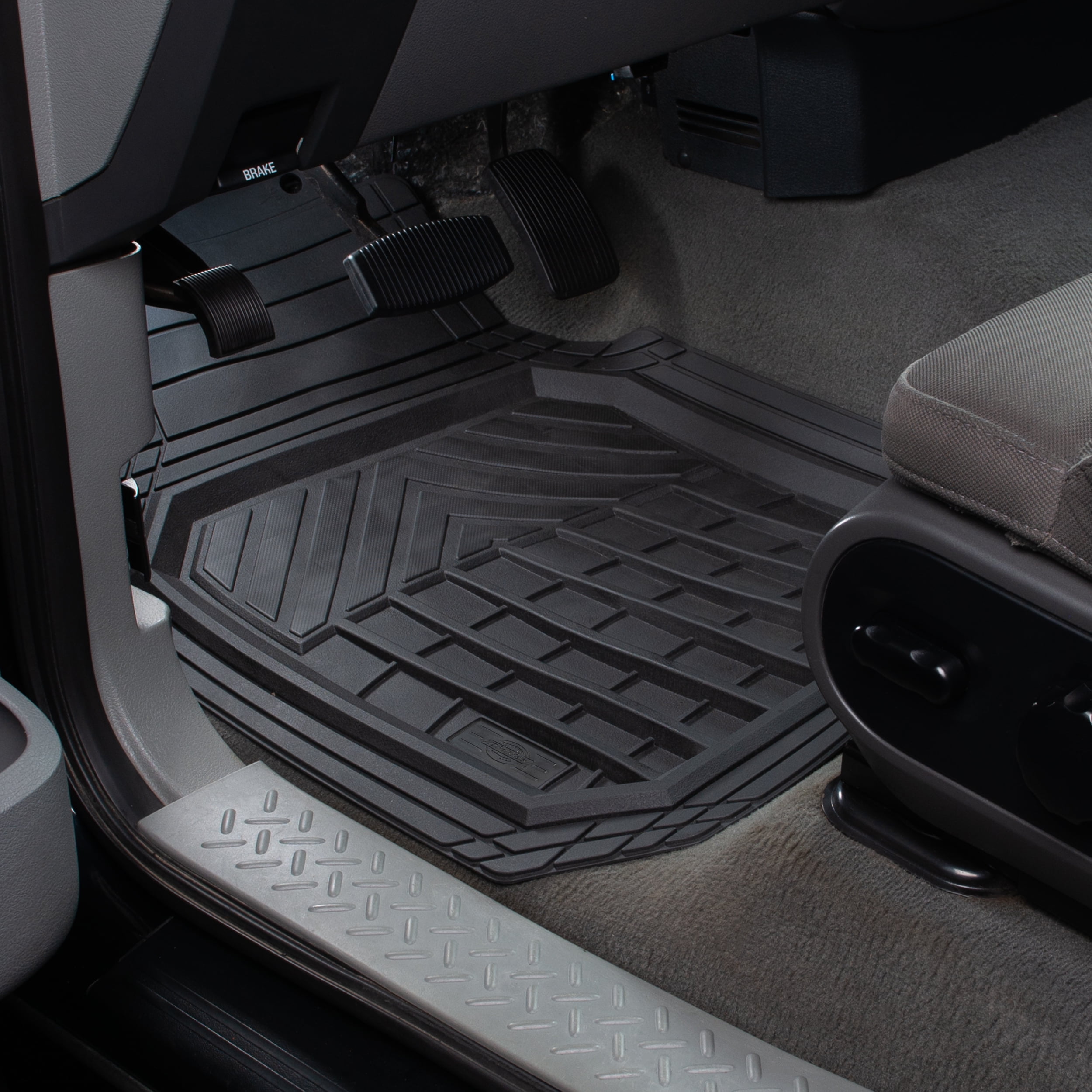 Genuine Dickies 4-Piece Deep Tray Rubber Floor Mat Set Black, 80101WDI